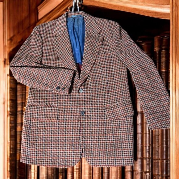 Vtg Andhurst Belk Matthews Plaid Blazer Sport Jacket Men's Sz 38R Leisure Retro - Picture 1 of 10